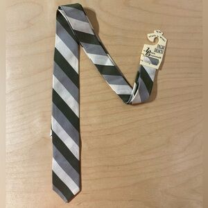 Vintage Palm Beach Green and Gray Striped Tie (PU)